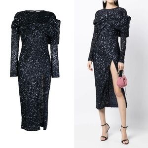 Rachel Gilbert Mirella Sequin Dress in Navy